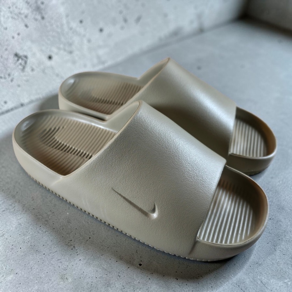 Nike Calm Slides Mens Khaki Brown Outdoor‎ FD4116-201 Mens 8 / Womens 9 New